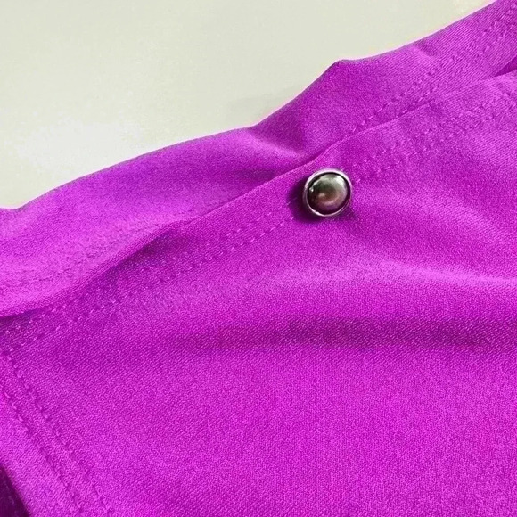 Susan Graver Liquid Knit Top with Split Sleeves Magenta Size 1X Fall Classic - Picture 3 of 13